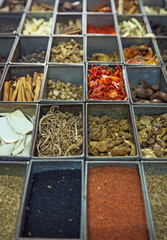 Picture of a lot of boxes full of spices