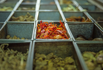 Picture of a lot of boxes full of spices