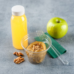 Baked apple with nuts