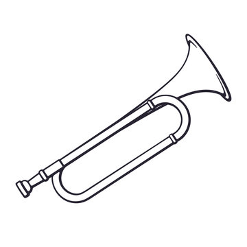 Doodle of classical music wind instrument horn