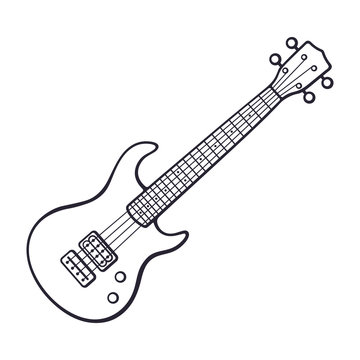 Doodle of rock electro or bass guitar