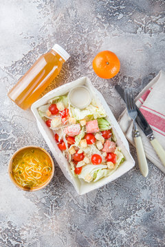 Caesar salad with salmon