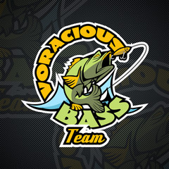 Voracious Bass, the motto of the Fishermen's team. Logo template.