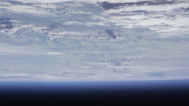 Wide, traveling over earth in ISS