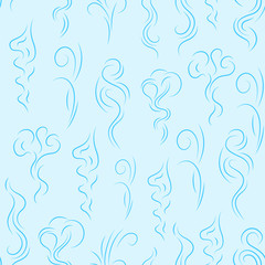 Smoke Steam Vapor Seamless Pattern Background. Vector