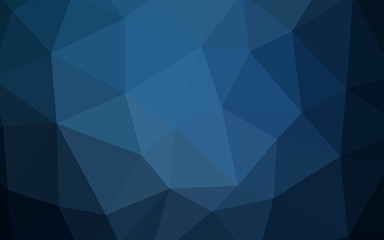 Dark BLUE vector shining triangular backdrop.