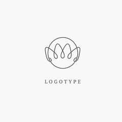 Floral logo. Flower wedding icon. Luxury retro emblem. Cosmetics, Spa, Beauty salon, Decoration, Boutique vector logo.