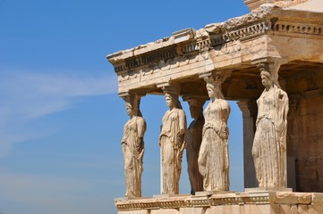 cariatides, acropole, Athènes - obrazy, fototapety, plakaty