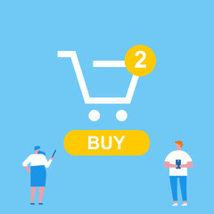 Online shopping color vector icon.