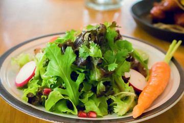 Fresh vegetable salad, sensitive focus 