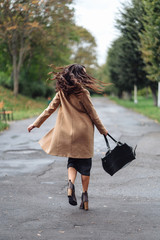 Girl walking at path in the park