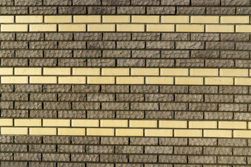 Wall of decorative brick falsework