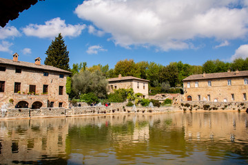 typical medieval villages located in the green hills of Siena