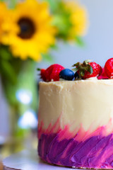 Beerentorte Himbeerseite