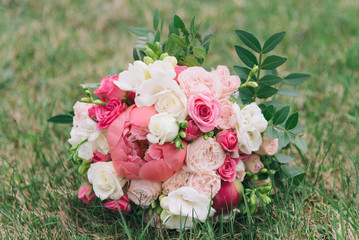 Bouquet of flowers. The bride's bouquet. Bridal bouquet. Floristics.