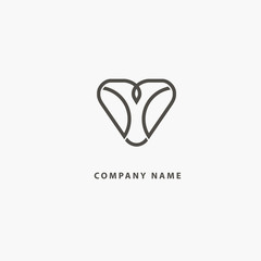 Love logo. Luxury wedding icon, retro emblem. Cosmetics, Spa, Beauty salon, Decoration, Boutique vector logo.