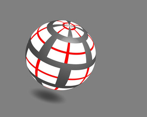 3d Ball mit englischer Flagge