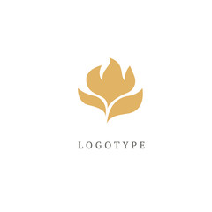 Lotos logo. Wedding icon. Luxury retro emblem. Cosmetics, Spa, Beauty salon, Decoration, Boutique vector logo.