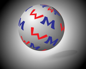 3d Ball mit Aufschrift WM 