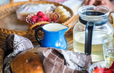 Rural breakfast or snack.