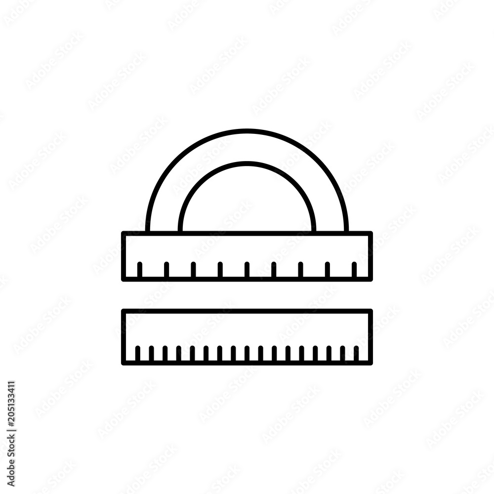 Poster ruler and protractor icon. element of web icon for mobile concep
