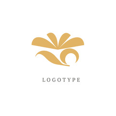 Lotos logo. Wedding icon. Luxury retro celtic emblem. Cosmetics, Spa, Beauty salon, Decoration, Boutique vector logo.