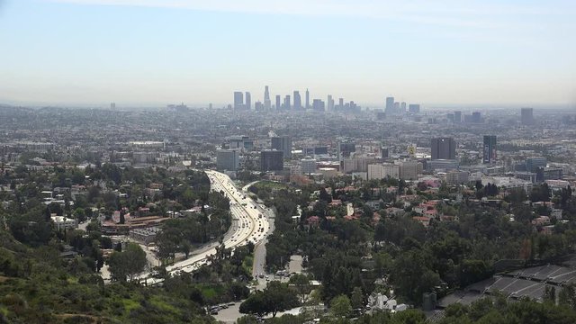 Bird's eye view of Los Angeles from Outpost Estates. California, USA