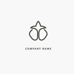 Campanula logo. Wedding floral icon. Luxury retro emblem. Cosmetics, Spa, Beauty salon, Decoration, Boutique vector logo.