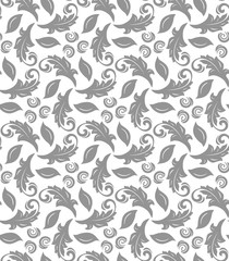 Fototapeta na wymiar Floral vector ornament. Seamless abstract classic background with silver flowers. Pattern with repeating floral elements. Ornament for fabric, wallpaper and packaging