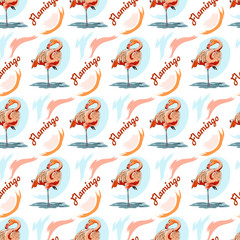 seamless flamingo pattern vector illustration