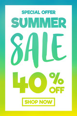 Summer Sale - colourful poster. Vector.