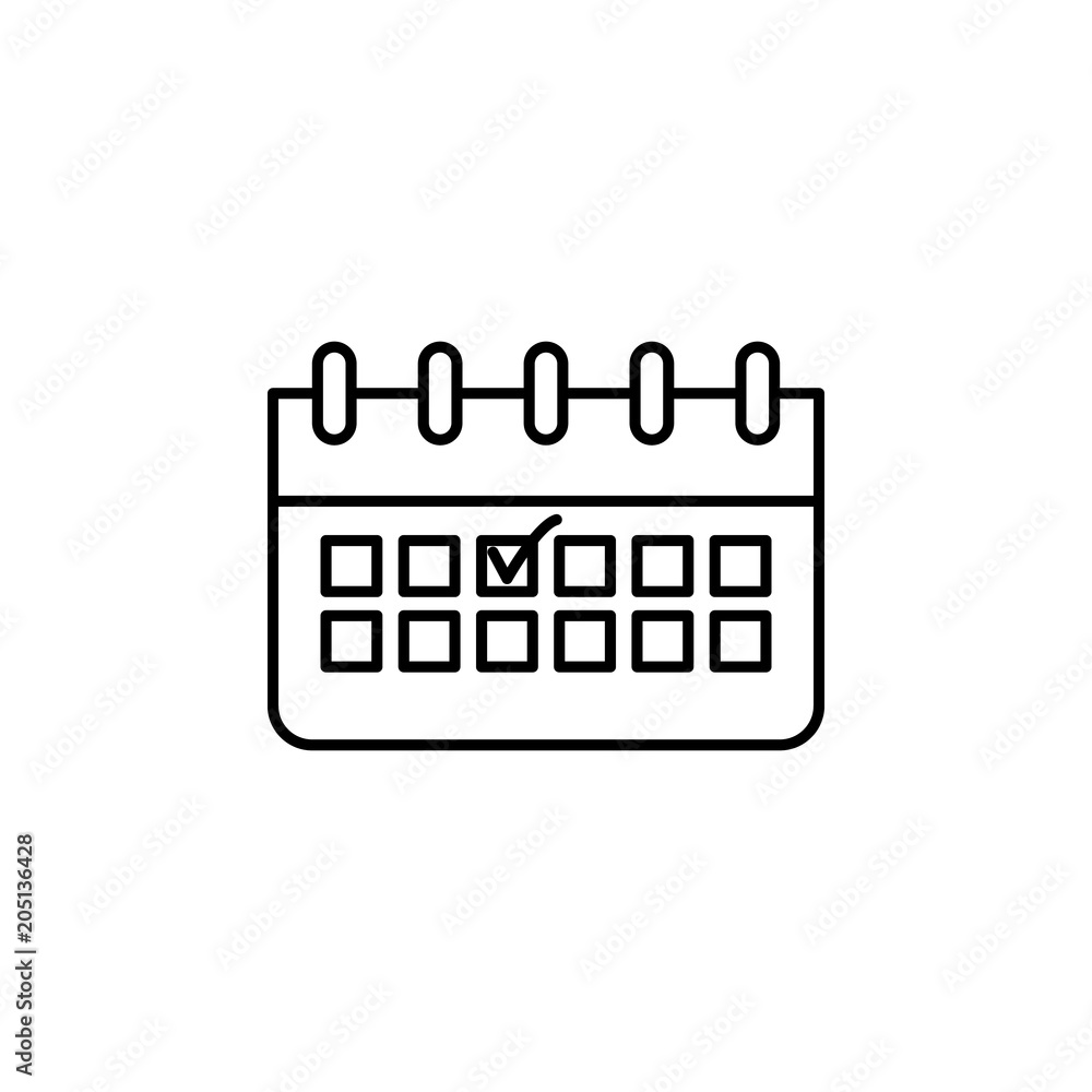 Poster tick on calendar icon. element of web icon for mobile concept an