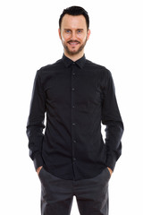 Fototapeta premium Young handsome bearded businessman