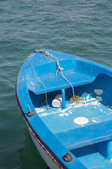 
Blue fishing boat, lose up