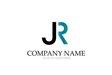 Letter JR Logo Design Vector.