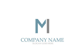 Letter M Simple Logo Design Vector.
