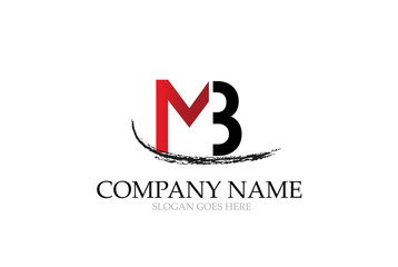 Letter MB Initial Logo Design Vector.