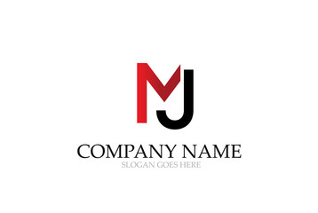 Letter MJ Initial Logo Design Vector.