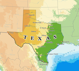 Texas physical map