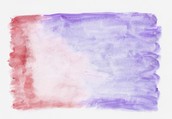 Crimson and violet mixed abstract watercolor background