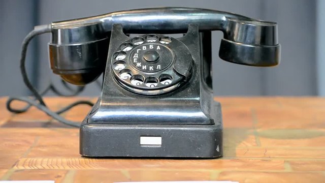 vintage retro phone with cable isolated on white background, telephone