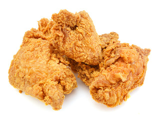 Fry chicken isolated in white background