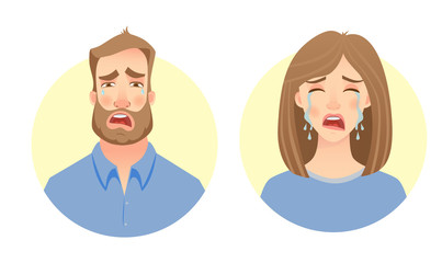 male and female face