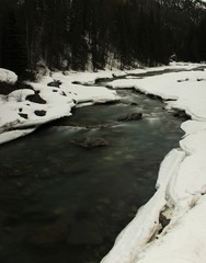 Mountain Canada Beautiful Snowy Landscape River Scene
