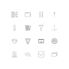 Web linear thin icons set. Outlined simple vector icons