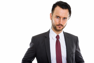 Young handsome bearded man doctor