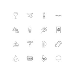 Food And Drink linear thin icons set. Outlined simple vector icons