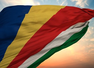 Seychelles Flag, Waving flag
