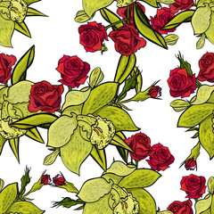 vector seamless flower pattern for cards, textiles, backgrounds