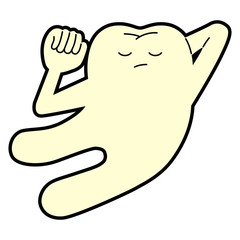 おかしな寝相で眠る歯